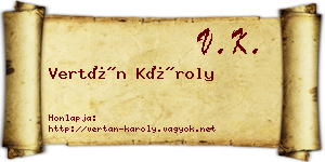 Vertán Károly névjegykártya