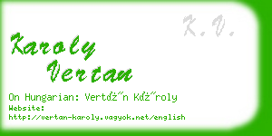 karoly vertan business card